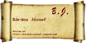 Bárdos József névjegykártya